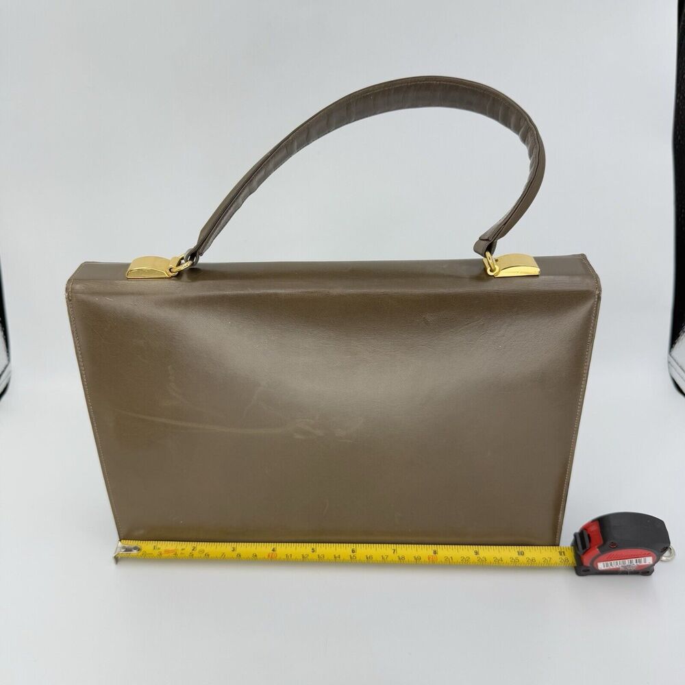 Vintage 1950s Dafar Brown Leather Handbag Purse - Picture 15 of 15